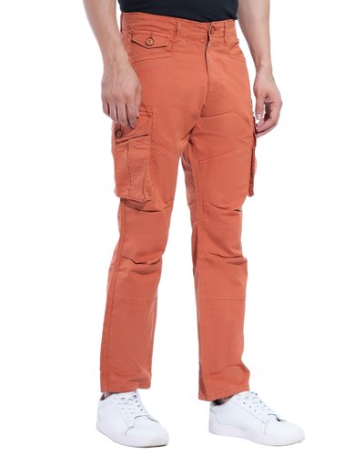 Men Peach Cargos Pants