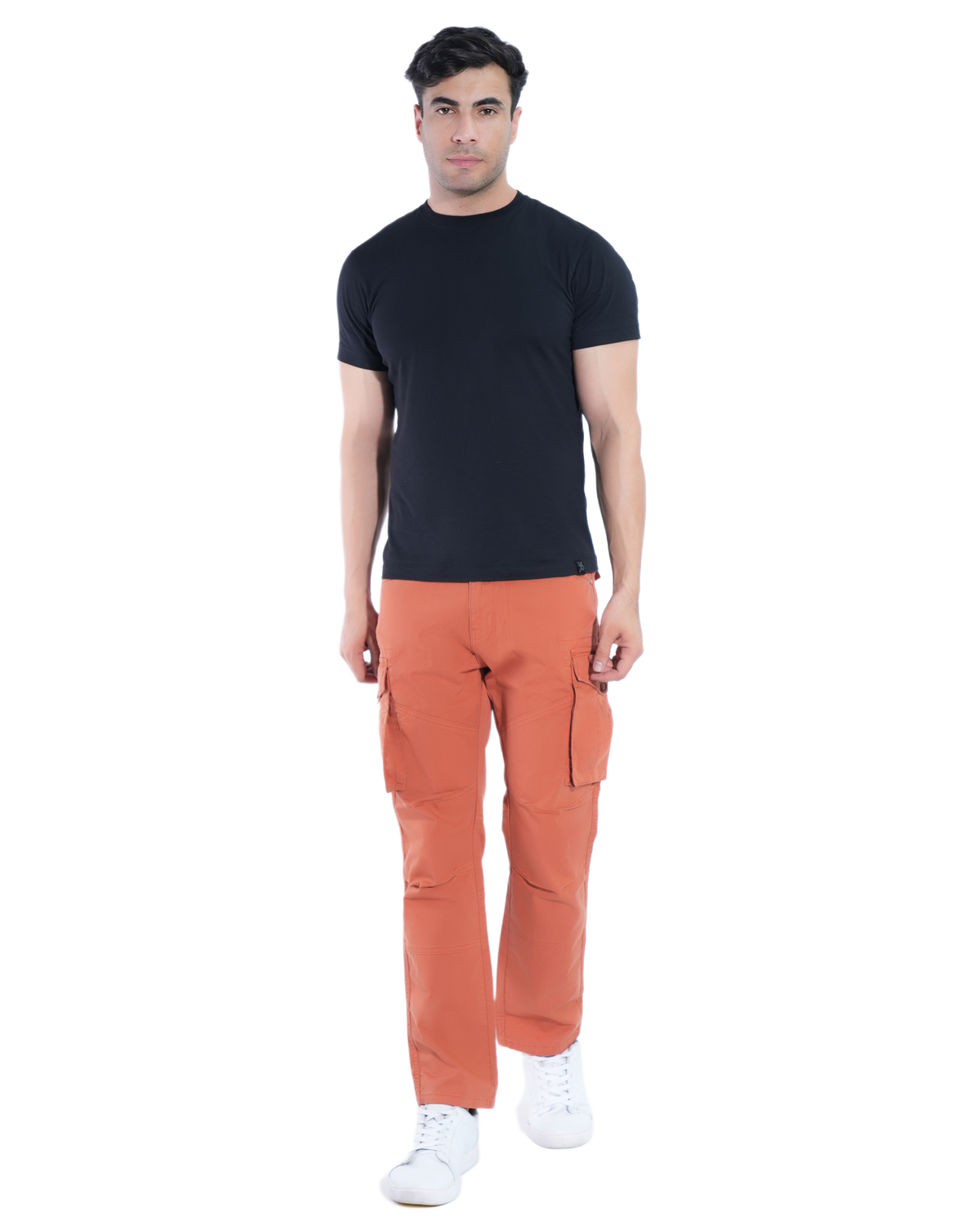 Men Peach Cargos Pants