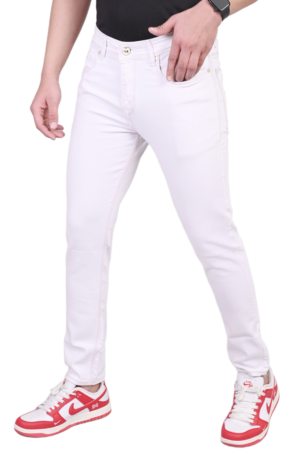 White Ankle Fit Jeans {#2656}