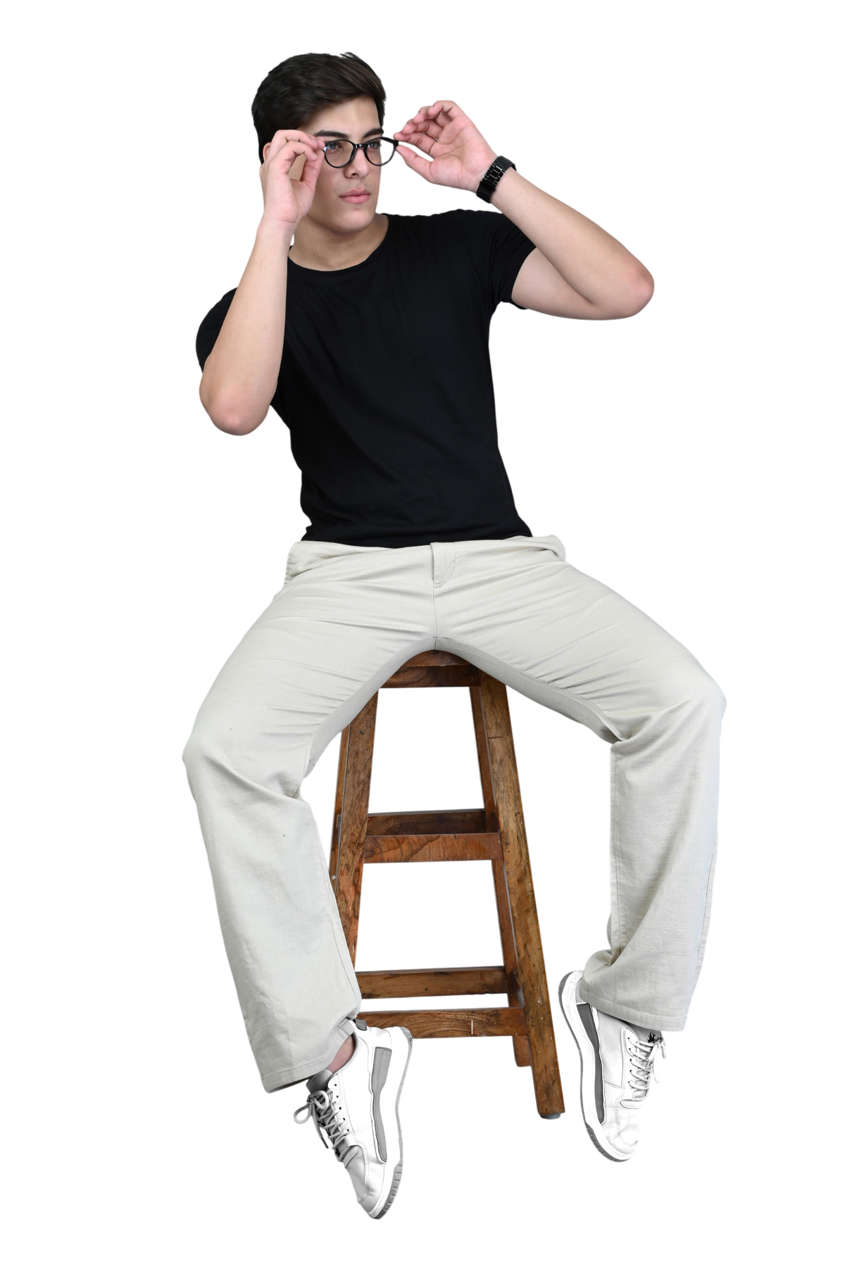 Straight Linen Men Trousers