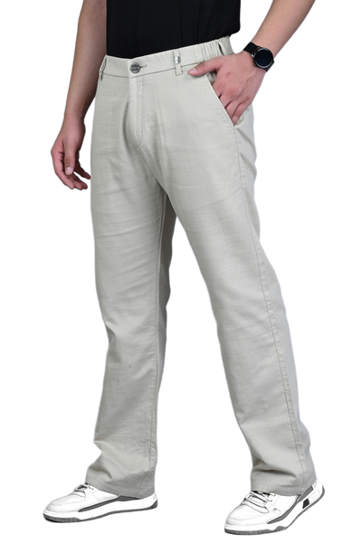 Straight Linen Men Trousers