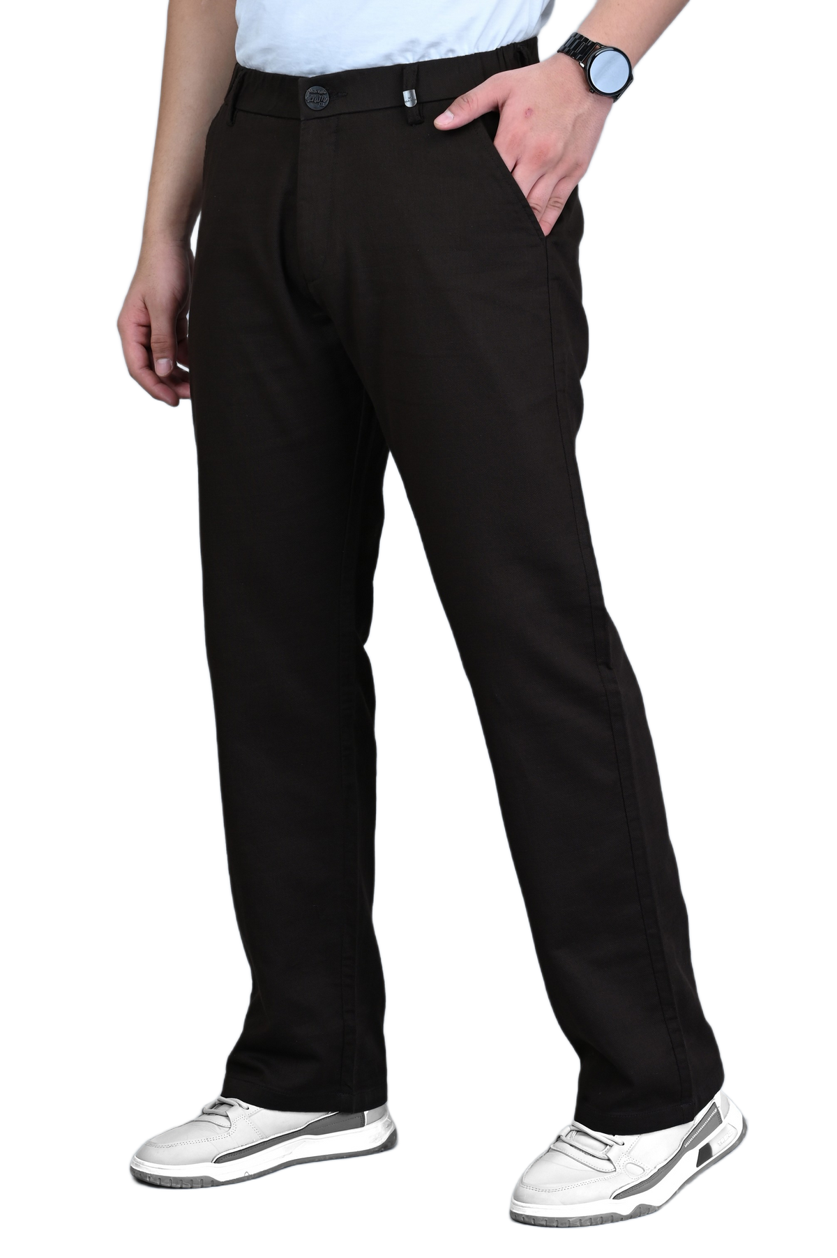 Straight Linen Men Trousers