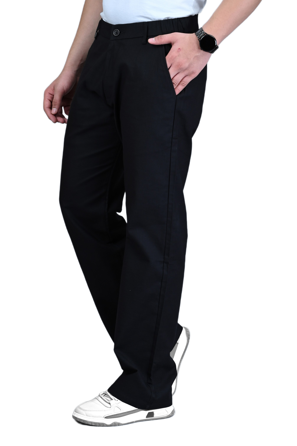 Straight Linen Men Trousers